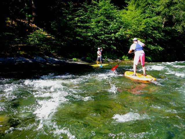 Learn to SUP whitewater from Otter Bar Lodge paddle school