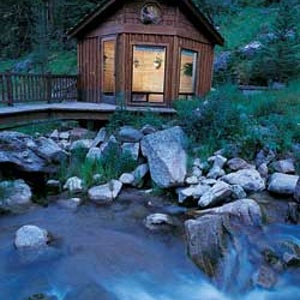 Sweet seclusion: a creekside cabin.