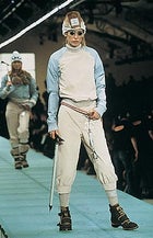 High style: Climbing gear hits the catwalk in Paris, March 2001