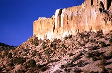 Rock-ride recipe: sun bathed cliffs and scrub at New Mexico's Pajarito Plato