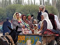 Uighur people in the ancient market town of Kashgar, China