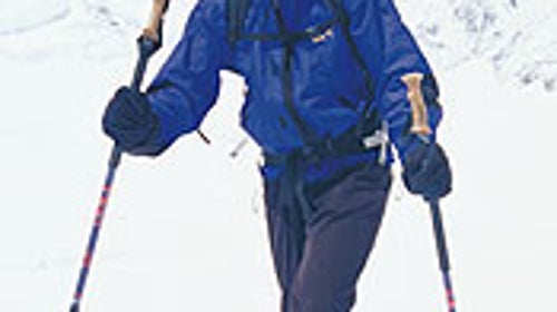 Weihenmayer nears 22,000 feet in Western Cwm on his was to Everest's summit, May 2001.