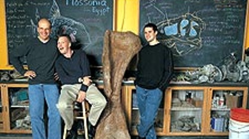 Bad to the bone: Left to right, Ken Lacovara, Josh Smith, and Matt Lamanna at Philadelphia's Academy of Natural Sciences