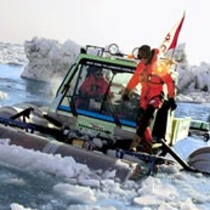 The Ice Challenger team on a practice run off Wales, Alaska