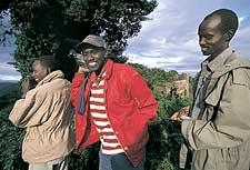 Rim shot: Mike , and Lulunken gaze intoTanzania's Ngorongoro crater