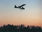 Wings and prayers: Toung takes his Ultralight on a training flight in Richmond last spring.