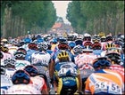 Traffic jam: TDF racers between Calais and Antwerp, July 2001