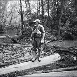 Chad on a log jam