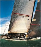 High-tech tack: computers aboard Sweden's Victory Challenge reveal perfect wind angle speed.