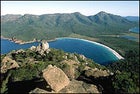 Hazardous coastline: Wineglass Bay in Freycinet National Park