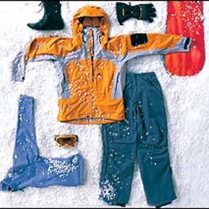 Mountain Hardwear's woman's Recon Shell, Sierra Designs M8 jacket, and The North Face woman's Varius guide pants