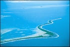 A thin strip of Funafuti Atoll snakes its way across the Pacific.