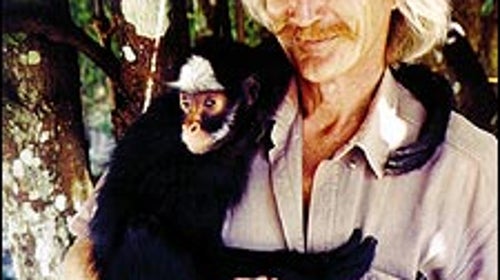 Hanging around: Van Roosmalen with a new spider monkey species from Mato Grosso, Brazil