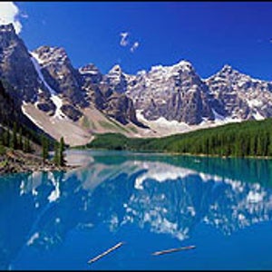 Canada's Moraine Lake, in Banff National Park—a good destination for a first journey abroad