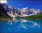 Canada's Moraine Lake, in Banff National Park—a good destination for a first journey abroad