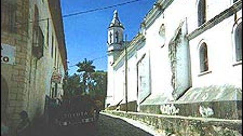 A cobblestone sidestreet in Santa Rosa