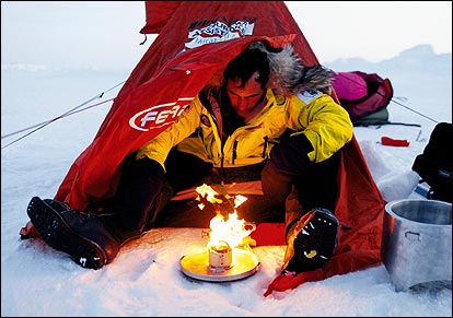 What's for dinner? Horn heats things up on Schredny Island, North Siberia, April 2002