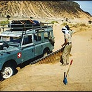 Left behind: an abandoned vehicle on the Grave Route in Algeria, April 2003
