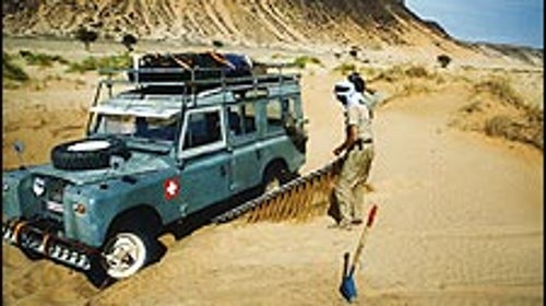 Left behind: an abandoned vehicle on the Grave Route in Algeria, April 2003