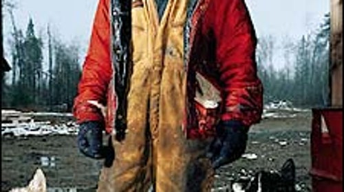 Polar sage Will Steger at his wilderness homestead, north of Ely, Minnesota, October 2003