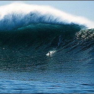 St. Jean rides the 60-foot Belharra Superwave, March 2003.