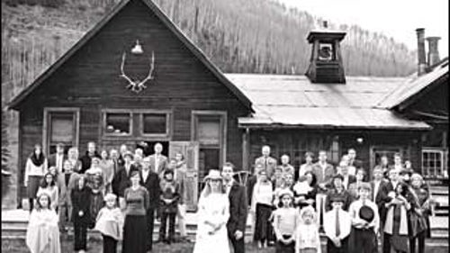 Cast and crew: the bride, the groom, and their best supporting actors convene at dunton hot springs