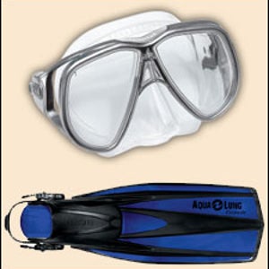Aqualung Mythos mask and Caravelle ADJ fins