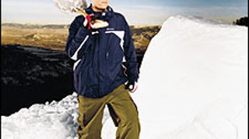 Go ahead and jump: Jon Klaczkiewicz and his kicker, built for Teton Gravity Research outside Jackson, Wyoming