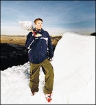 Go ahead and jump: Jon Klaczkiewicz and his kicker, built for Teton Gravity Research outside Jackson, Wyoming