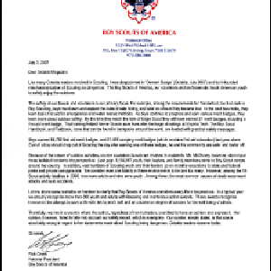 Boy Scouts letter