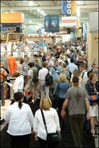 Walk This Way: the OR crowd navigates the cavernous Salt Palace Convention Center