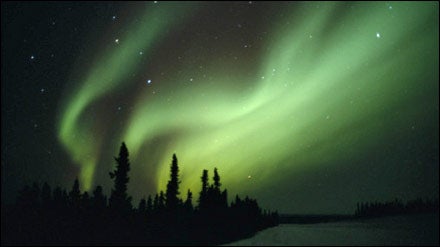 The Aurora Borealis in the sky above Fairbanks, Alaska