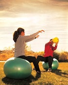 Medicine-Ball Toss on Balance Ball