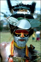 Big wig: a Papuan prepares for a tribal dance