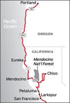 San Francisco, CA to Portland, OR Road Trip Map