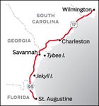 Wilmington, NC to St. Augustine, FL Road Trip Map