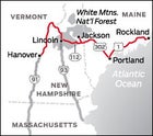 Hanover, NH to Rockland, ME Road Trip Map