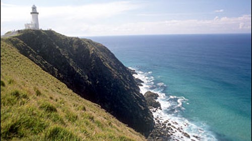 Byron Bay Lighthouse overlooks a village thick with outfitters