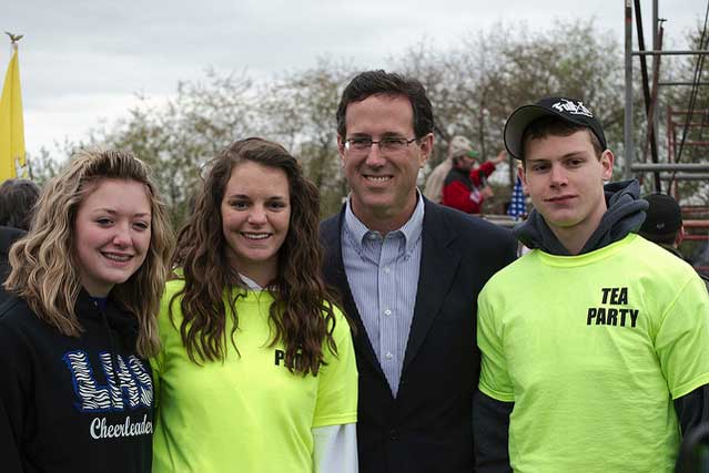 Rick Santorum with Tea Party volunteers