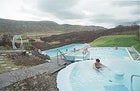 Blowing off steam in one of Iceland's hot springs.