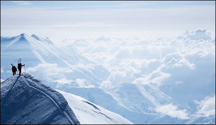 Skiers on Denali