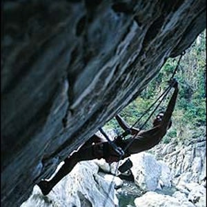 Cliff hanger: a 5.12 at Wawa Gorge in Montalban.