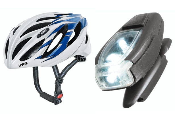 Uvex Boss Race Helmet and LED Lights