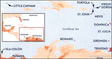 Caribbean map