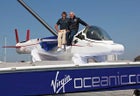Richard Branson (right) with Chris Welsh atop the Virgin Oceanic.