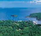 Camden, its harbor, and Penobscot Bay from a high perch on Mount Battie