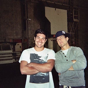 Tague (left) with Cruise