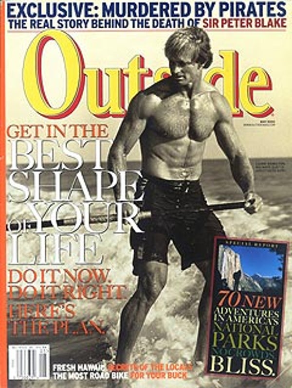 Laird Hamilton on Mailbu Beach, Los Angeles, California, February 13, 2002