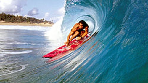 Recharge: pulling into a tube at Salsipuedes beach near Isabela, Puerto Rico