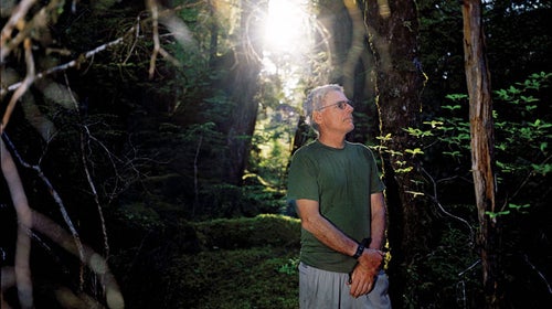 Fay near the cabin he built outside Ketchikan, Alaska